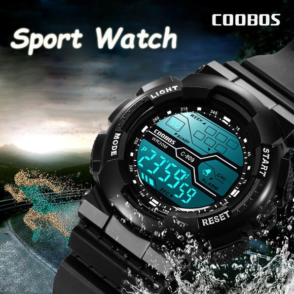 Trend Men's Sports Digital Watch Military Waterproof Mens Watches  LED Luminous