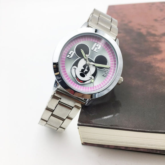Lovely Cartoon Mouse Quartz Watch For Women Fashion Ladies Wristwatch Female Clock Steel